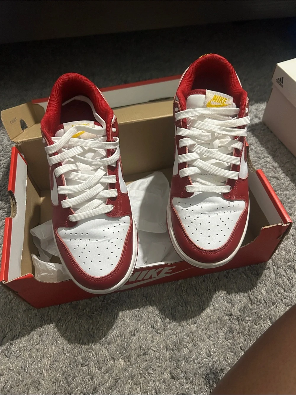 Nike Men’s Dunk Low - White and Red